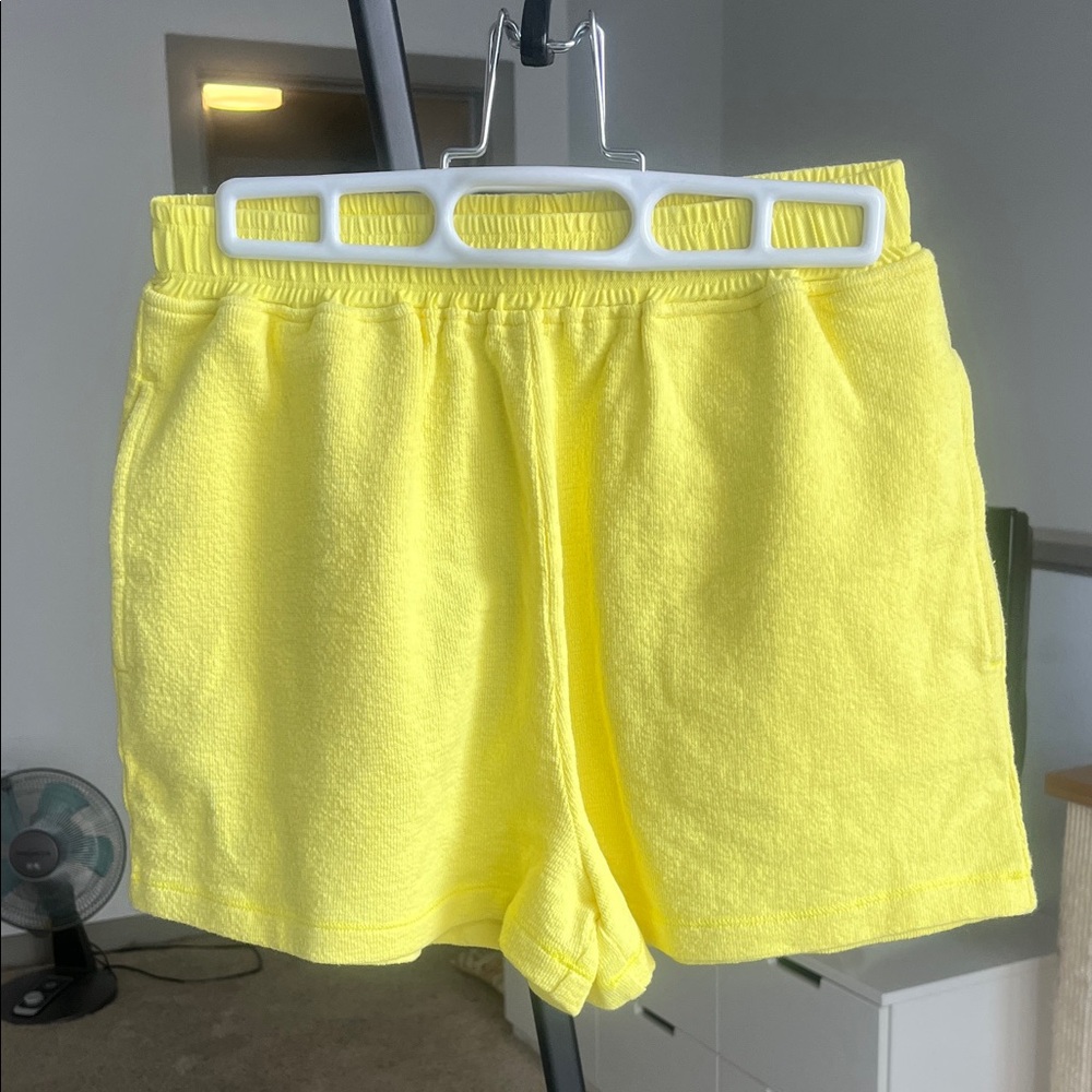 Yellow Women's Terry Cloth Shorts